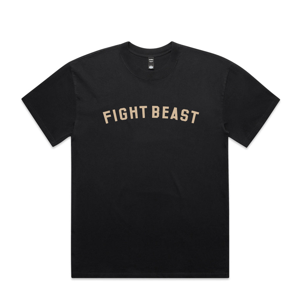 Fight Beast Lux Heavyweight Tee - Khaki Ink w/ Back Hit